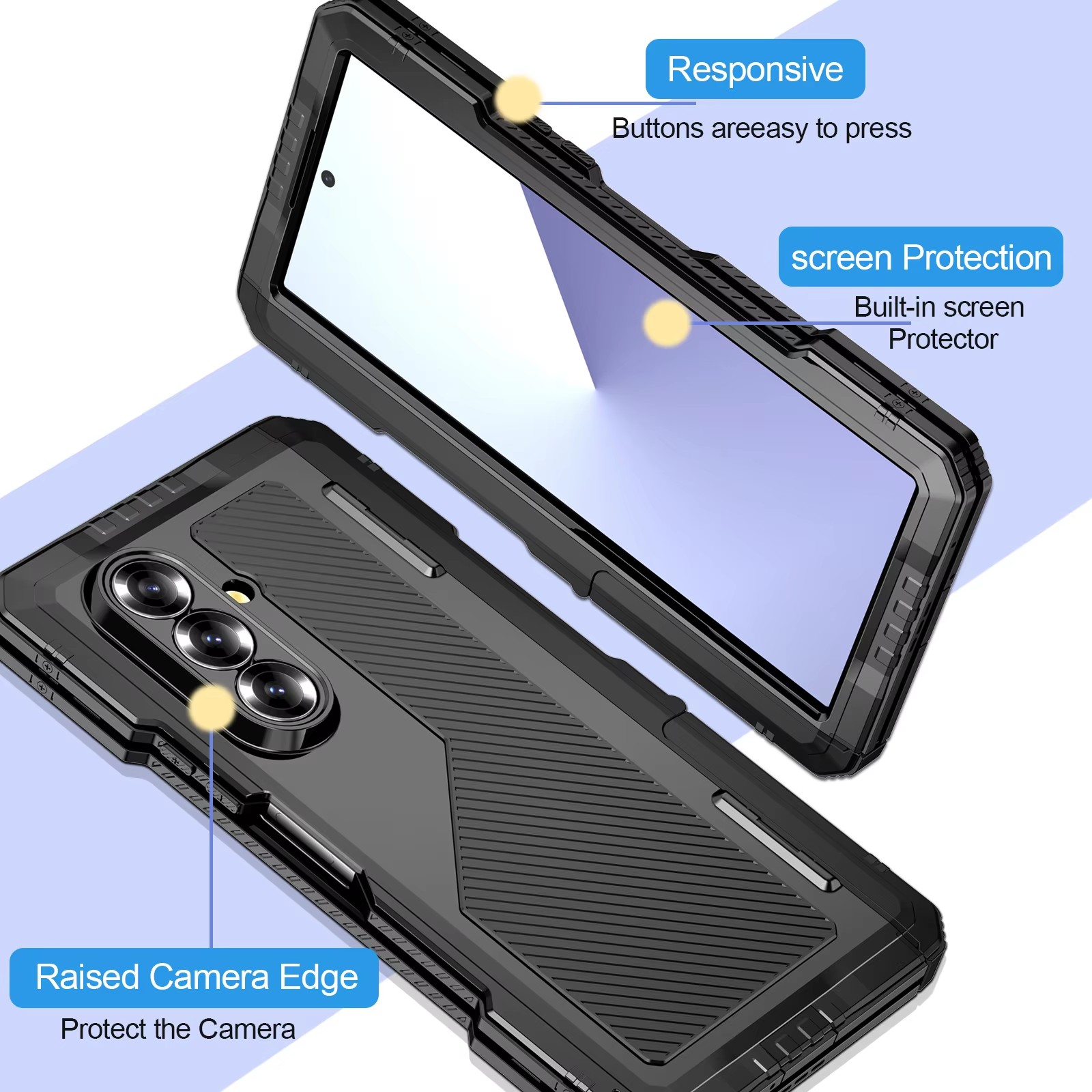 Heavy Duty 360 Full Body Protective Case - Voor Saumsung Z Fold 7 6