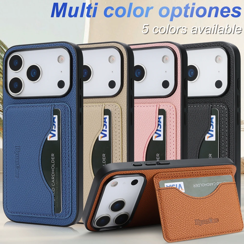 Leren hoesje met kaarthouder,  - Leather Wallet Card Holder Phone Cover recensie en prijs